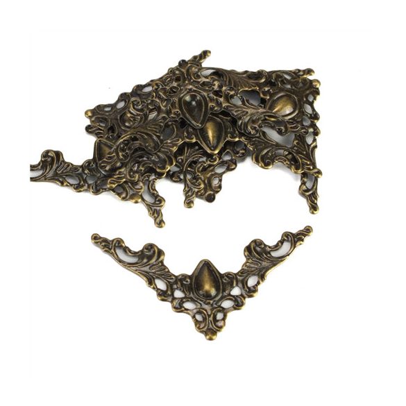 Fém sarokdísz 4,1x4,1 cm - 8 db/csomag