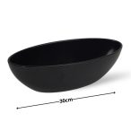 Csónak tál műanyag 30x8,5cm - Fekete