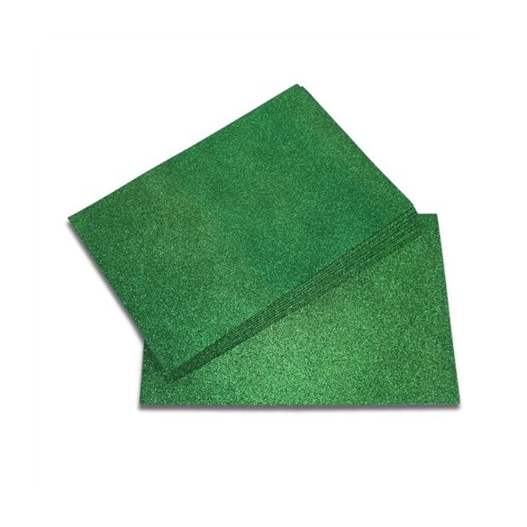 Dekorgumi glitteres 2mm A4 - Zöld S/10