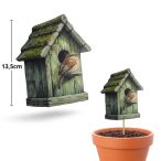 Nyomtatott dekorkarton - Madáretető zöld 11,2x13,7cm