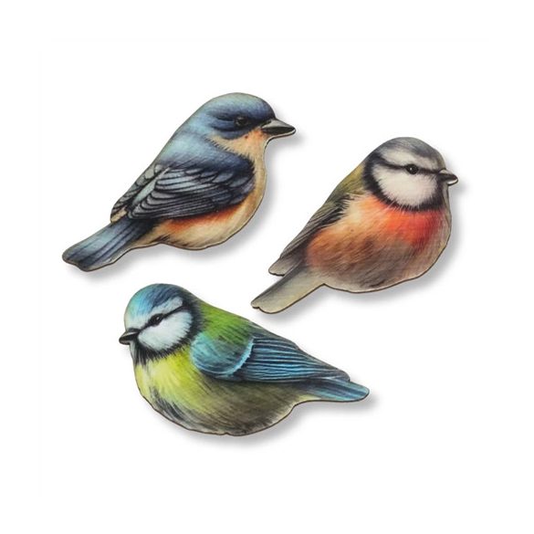 Nyomtatott dekorkarton - Színes madárkák 3db/csomag
