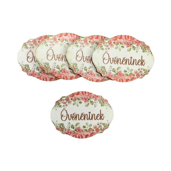 Nyomtatott dekorkarton 4x3cm - Óvónéninek tábla (5db/csom)