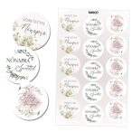   Matrica - Boldog nőnapot kerek matricák 4cm - 3féle (15db/lap)