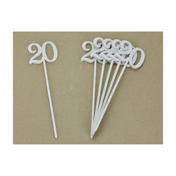 Beszúrható számok 20-as - Fehér /db