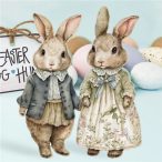   Nyomtatott dekorkarton - Klasszik nyuszi pár 18cm 2db/csomag