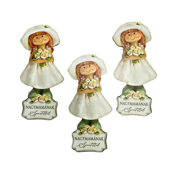 Nyomtatott dekorkarton 4x8,8cm - Nagymamának szeretettel kislány (3db/csom.)