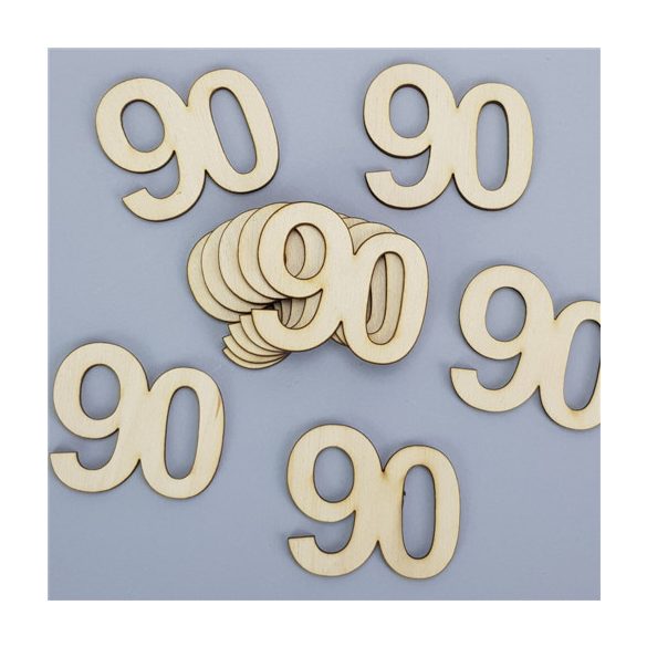 Natúr fa - Évfordulós számok 5 cm - 90-es (10db/csom.)