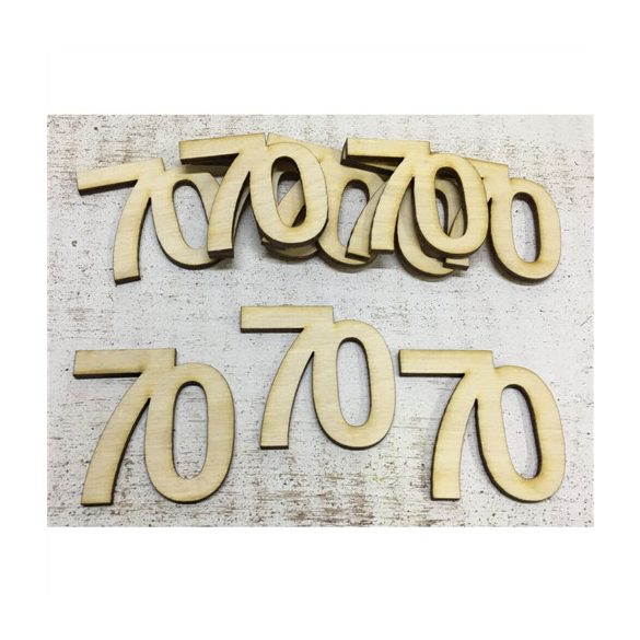 Natúr fa - Évfordulós számok 5 cm - 70-es (10db/csom.)