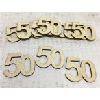 Natúr fa - Évfordulós számok 5 cm - 50-es (10db/csom.)