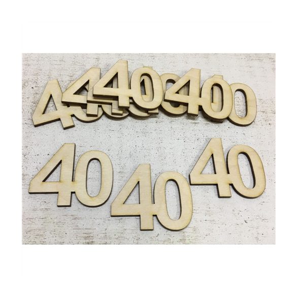 Natúr fa - Évfordulós számok 5 cm - 40-es (10db/csom.)