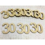 Natúr fa - Évfordulós számok 5 cm - 30-as (10db/csom.)