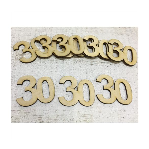 Natúr fa - Évfordulós számok 5 cm - 30-as (10db/csom.)