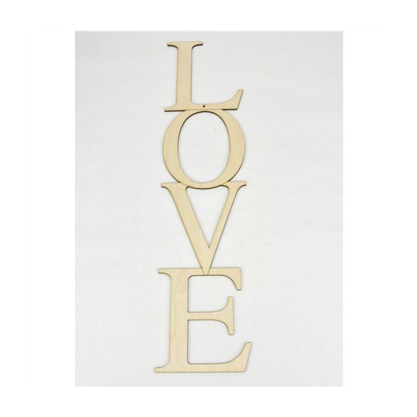 Fa felirat "LOVE" 50 cm - Natúr