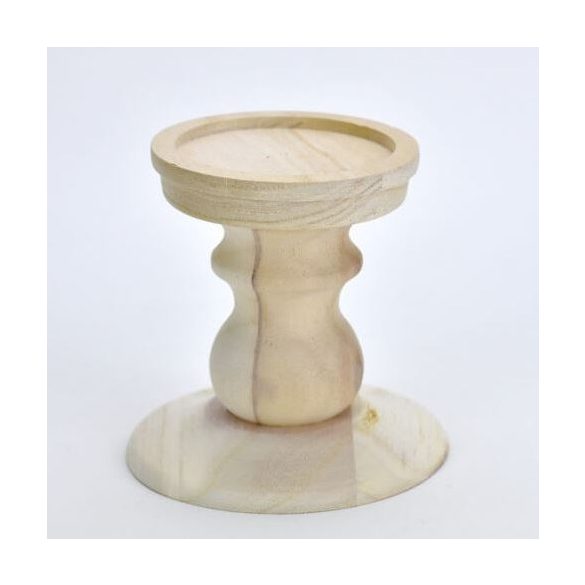 Gyertyatartó fa "Dal"i 11,5cm - Natúr (tető: 10cm, Talp: 12,5cm)