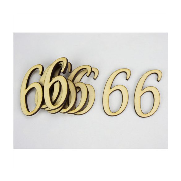 Natúr fa - Írott szám 5cm - 6-os (10db/csom.)