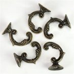 Fém akasztó 4,5x2,3 cm- Bronz 5db/csom.