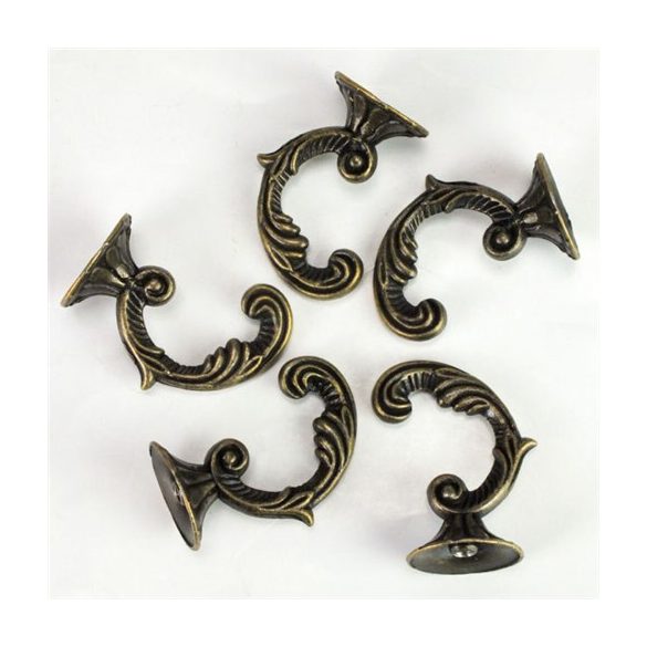 Fém akasztó 4,5x2,3 cm- Bronz 5db/csom.