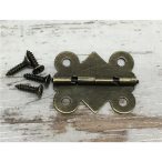 Zsanér íves kicsi 2,5cm + csavar - Bronz 10db/csomag