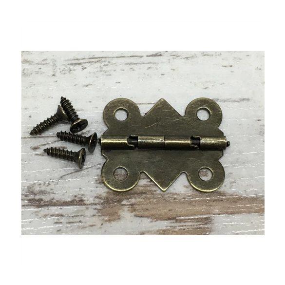 Zsanér íves kicsi 2,5cm + csavar - Bronz 10db/csomag