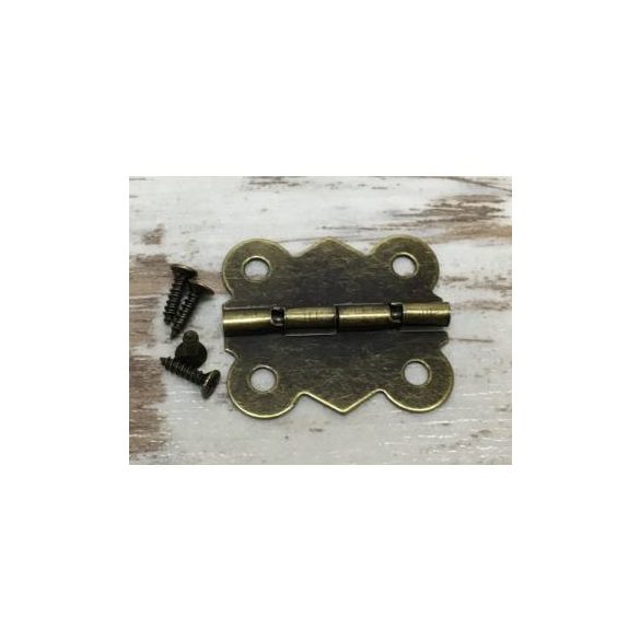 Zsanér íves nagy 3cm + csavar - Bronz 10db/csomag