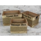 Köteles fa rekesz (Storage Box) 21x31 cm - Közepes