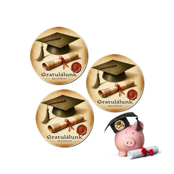 Nyomtatott dekorkarton 5cm - Gratulálunk (3db/csom.)