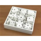 Dobozos fa karácsonyi díszek fehér 5cm - 90db/doboz