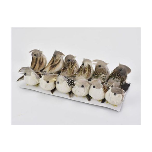Madár nagy 9x4 cm - Szürke-barna S/12
