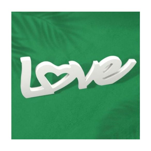 Fa felirat "Love" 12x30 cm - Fehér