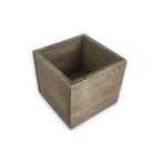Fa láda kocka rusztikus 9x9x8cm - Barna