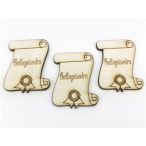   Natúr fa pergamen "Ballagásodra" felirattal 4x5,5 cm - (3db/csom.)