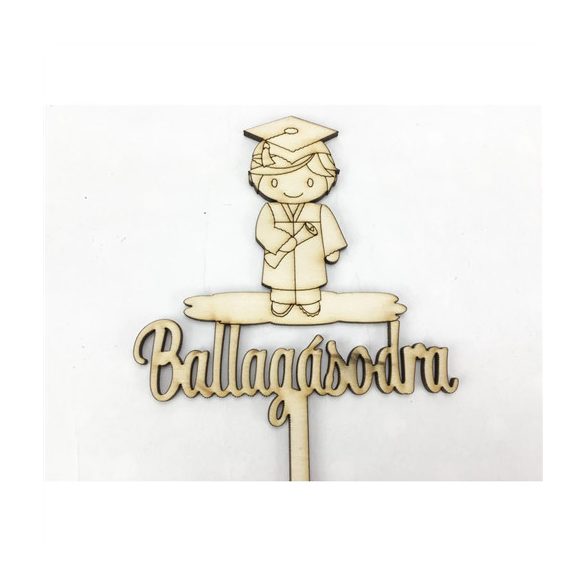 Natúr fa - Beszúrós felirat "Ballagásodra" fiú 10x29cm