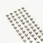 Öntapadós flitter gyöngyök 140db/lap - Ezüst nagy