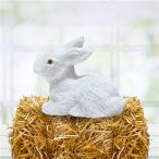 Nyuszi ülő prémium 8,5x3,8cm - Fehér