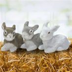 Nyuszi ülő prémium 8,5x3,8cm - 3 Színben