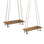  Dekor hinta 2db/szett 15x37cm/18x45cm + 1db 10m kötél - Barna