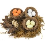 Tojások fészekben 2,5x6 cm - Fehér-natúr-krém