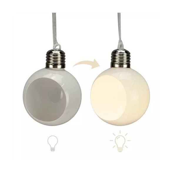 Világítós nyitott díszíthető gömb 9cm