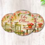   Nyomtatott fa tábla - Édes Otthon (House of roses) kör 3db/cs