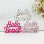   "Hello Tavasz" írott felirat 6,7x8,5 cm - Világos színek S/3