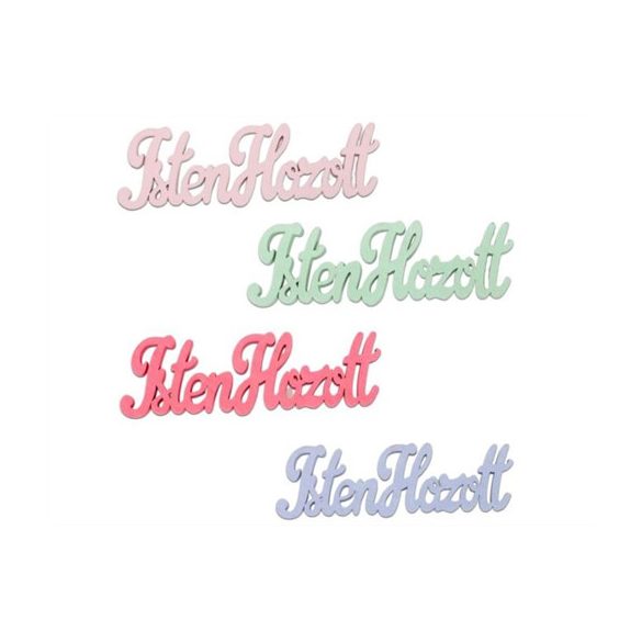 Fa felirat "Isten Hozott" 15cm 4db/csom - Vegyes színek