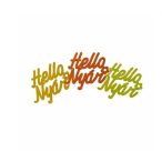   Fa tábla "Hello Nyár felirat 5x5,5cm 3db/csomag - Sárga