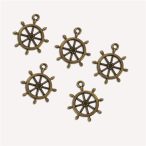 Fém medál hajókormány 2,3 cm - 5db/csomag