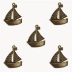Fém medál vitorlás 2,5x3 cm - 5db/csomag