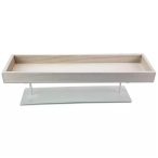 Dekor tálca fém talpon 55x15cm - Fehér