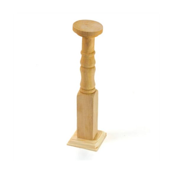 Natúr fa gyertyatartó nagy 20 cm (Talp: 5x5 cm, Tető: 4,5 cm)