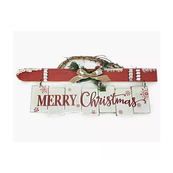 Síléces üdvözlő tábla 24x62cm - Piros