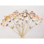   Pálcikás pöttyös gomba dekoráció fényes 4-5-7 cm, 24cm hosszú - Több színben 12db/dob