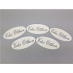 Fa tábla ovál "Édes Otthon" 9x4,2 cm - Fehér