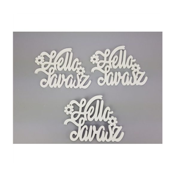 Fa felirat" Tavasz" 9x3,5 cm - Fehér 8db/csom